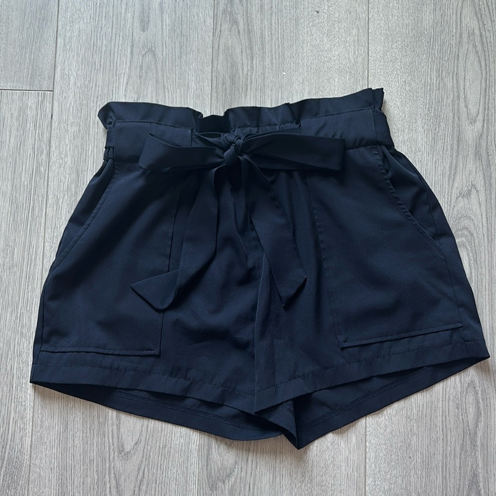 Navy blue high waisted shorts
